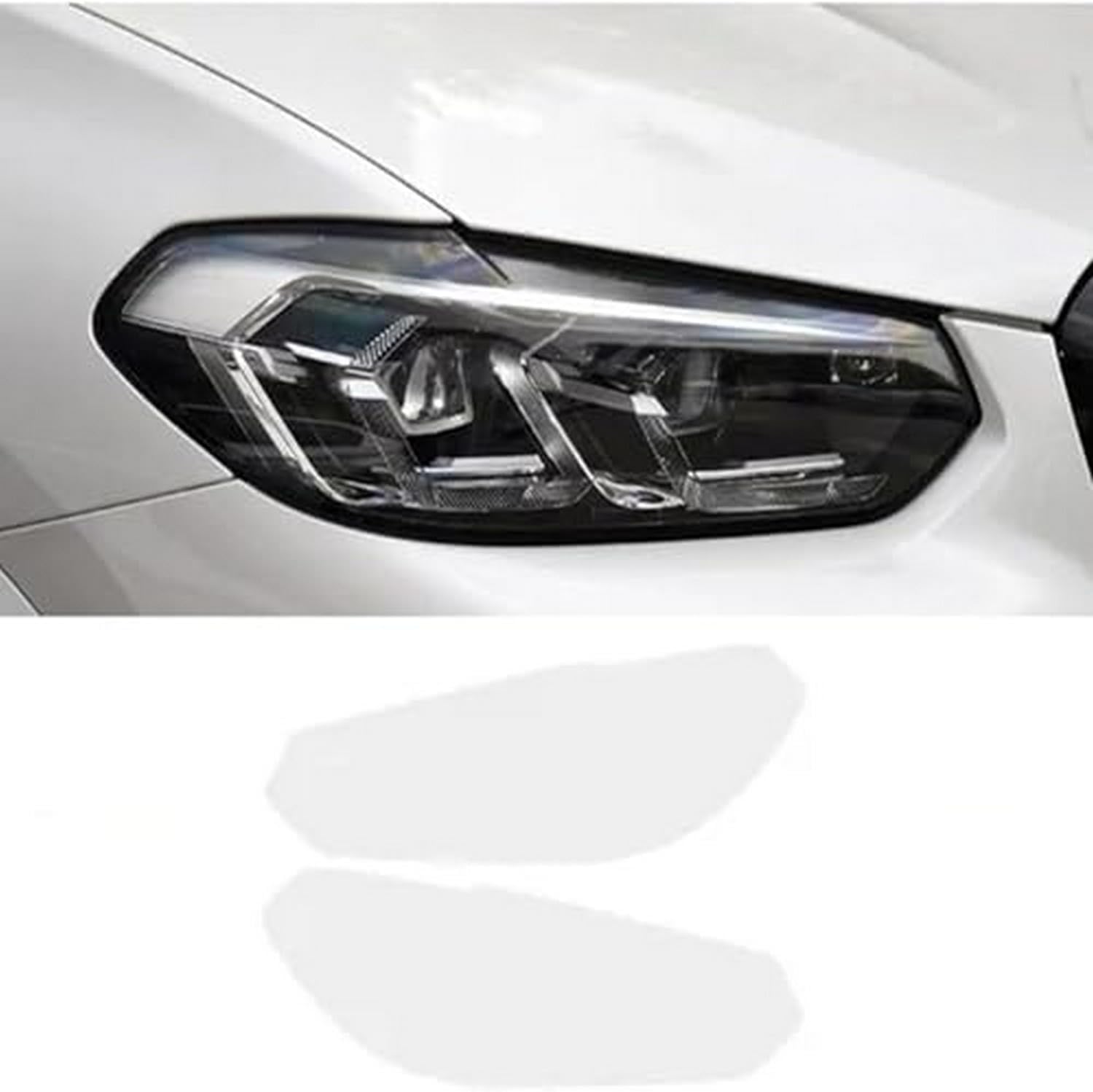 Car Headlight Protective Film for BMW X3 G01 Ix3 G08 Facelift 2022-2023 Transparent Smoke Black TPU Sticker
