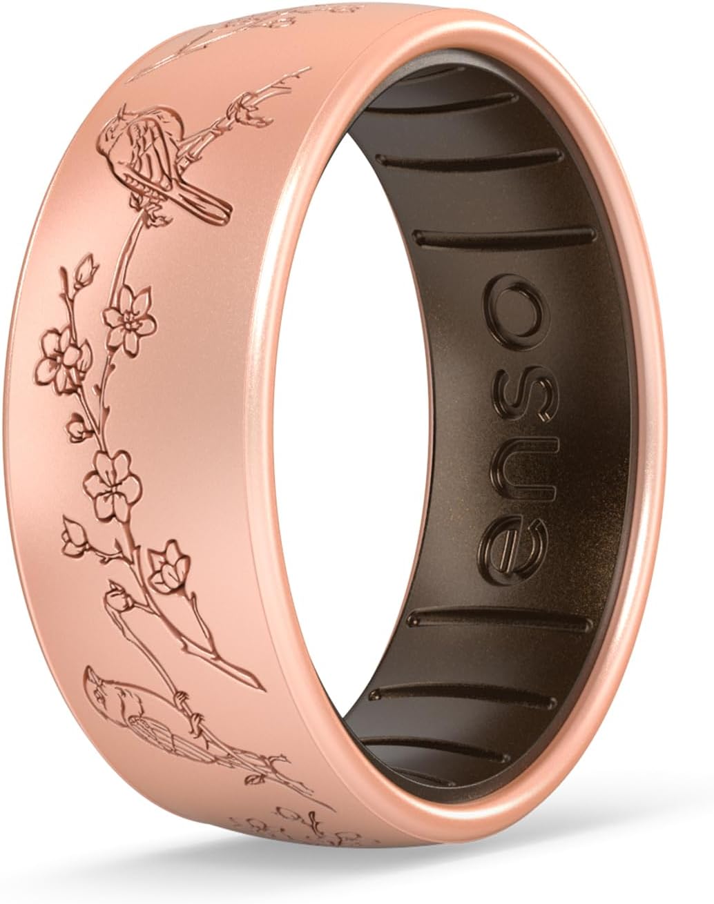 Enso Rings Etched Classic Silicone Rings - Garden Party Collection - Comfortable and Flexible Design