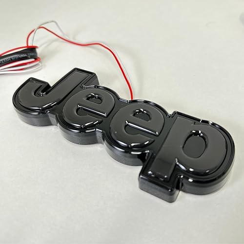 Emblema de guardabarros iluminado para Jeep, color negro, 2 piezascaja