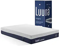 Colchão Luuna Original Solteiro King, Espuma Viscoelástica Alta Densidade, Suporte e Ergonomia, Tratamento Anti Ácaros, Firme Confortável, 203cm x 96cm x 28cm