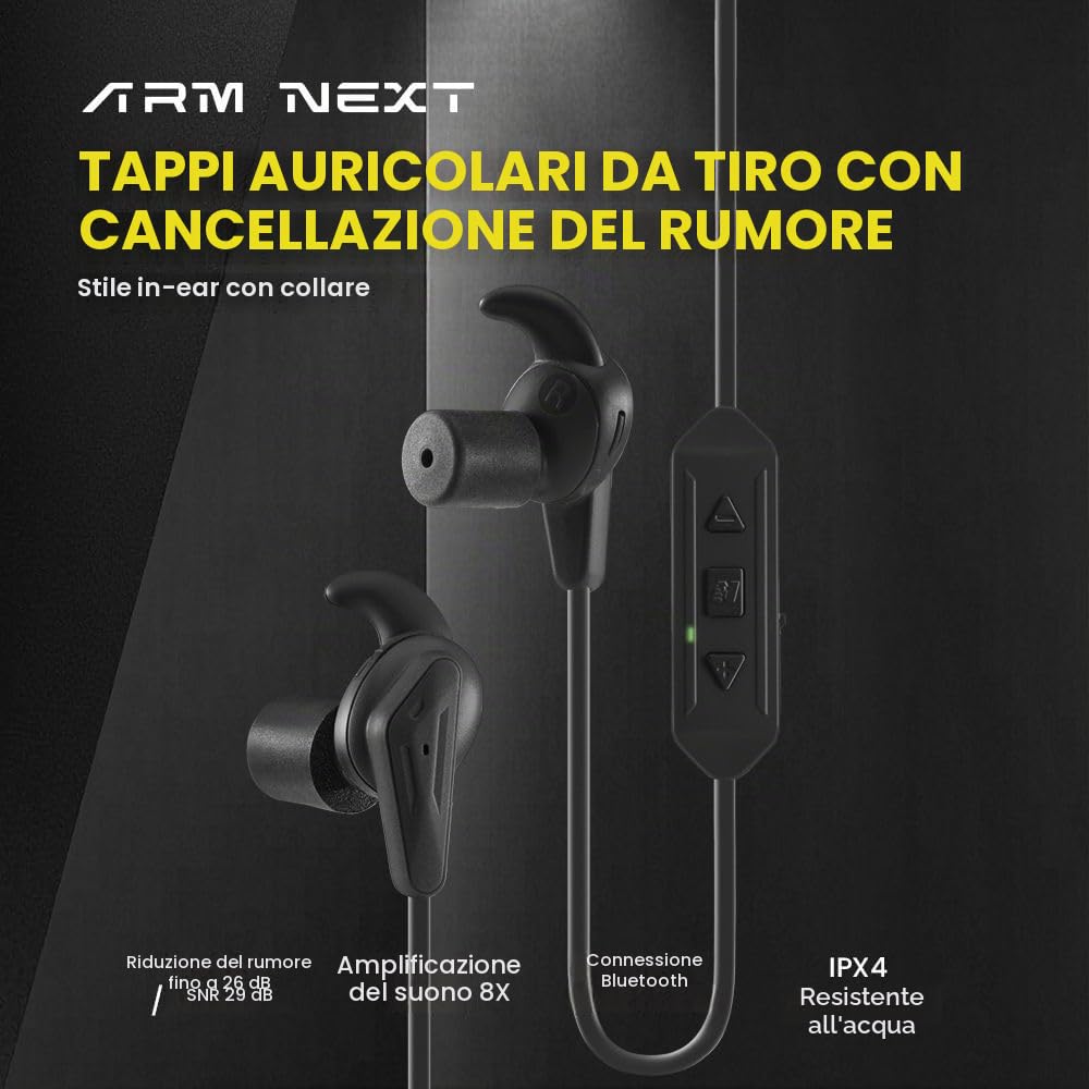 Tappi per le orecchie elettronici, con cancellazione del rumore, protezione dell'udito, per caccia, tiro tattico, eventi militari, musica (verde)
