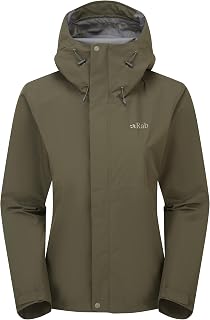Rab Women's Downpour Jacket - Lightweight Waterproof Hooded Coat for Hiking & Trekking