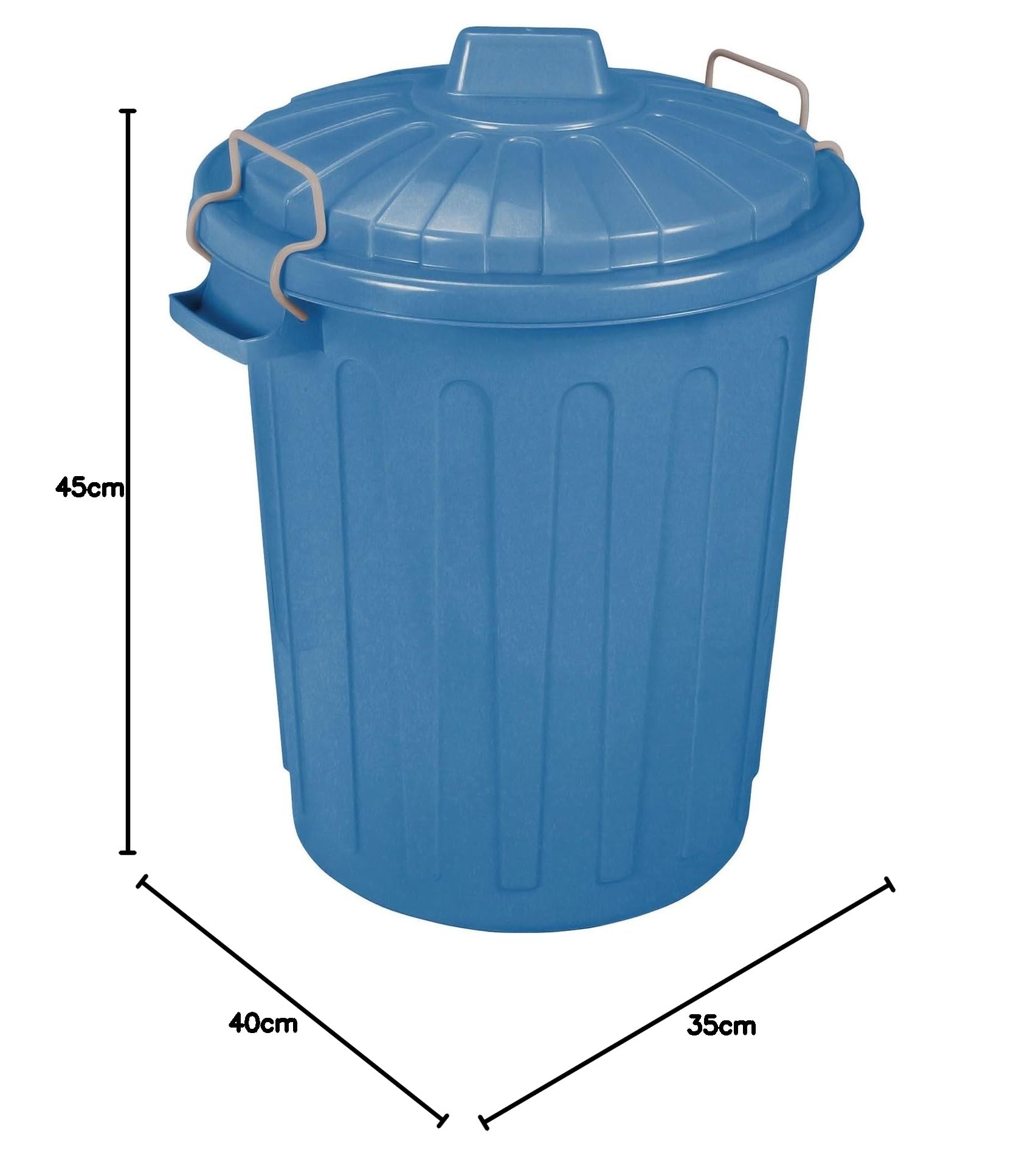 Curver 04128-895-41 Abfalltonne Oscar 40x35x45cm in Blau, Plastik, 40 x 35 x 45 cm