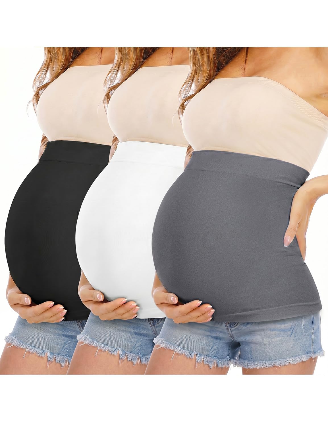 Nahtloses Bauchband mit Hosenverlängerung für Schwangerschaft und Postpartum, Umstandsshirts Kleidung Extender - - 1