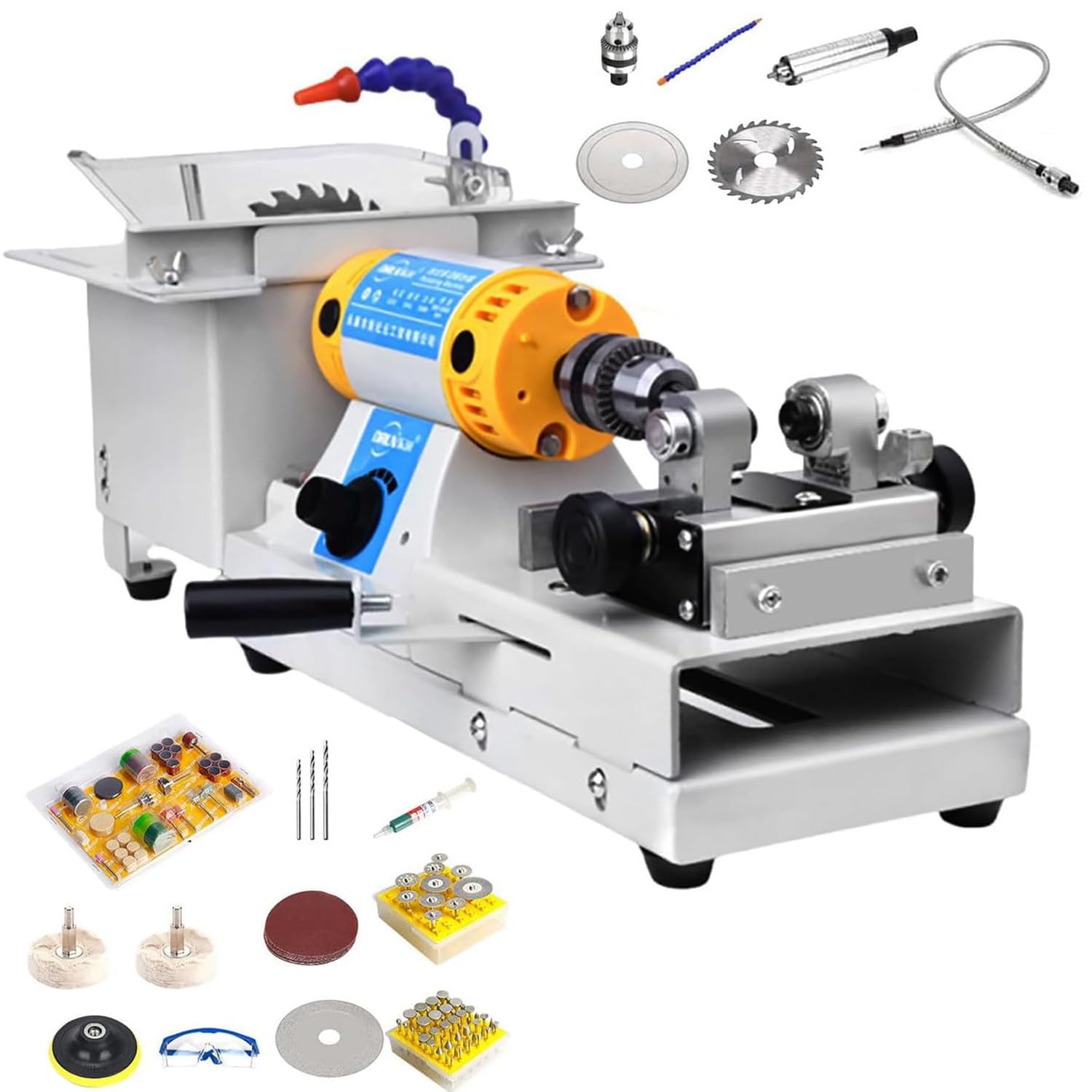 Azcabjie Grinder, Buffer Machine for Jewellery Making, 800-10000 RPM Jewelry Polishing Tool, 750W Lapidary Grinding Machine Machine+Jadeaccessories