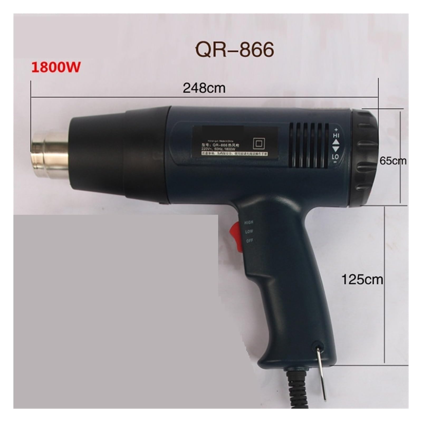 Opalarka 1800W Regulowana Temperatura Bezstopniowy Termostat Gorąca Wiatrówka Folia Samochodowa Pistolet Do Pieczenia Pieczony Przemysłowa Suszarka Włosów Silnik O Wysokiej WydajnośCi