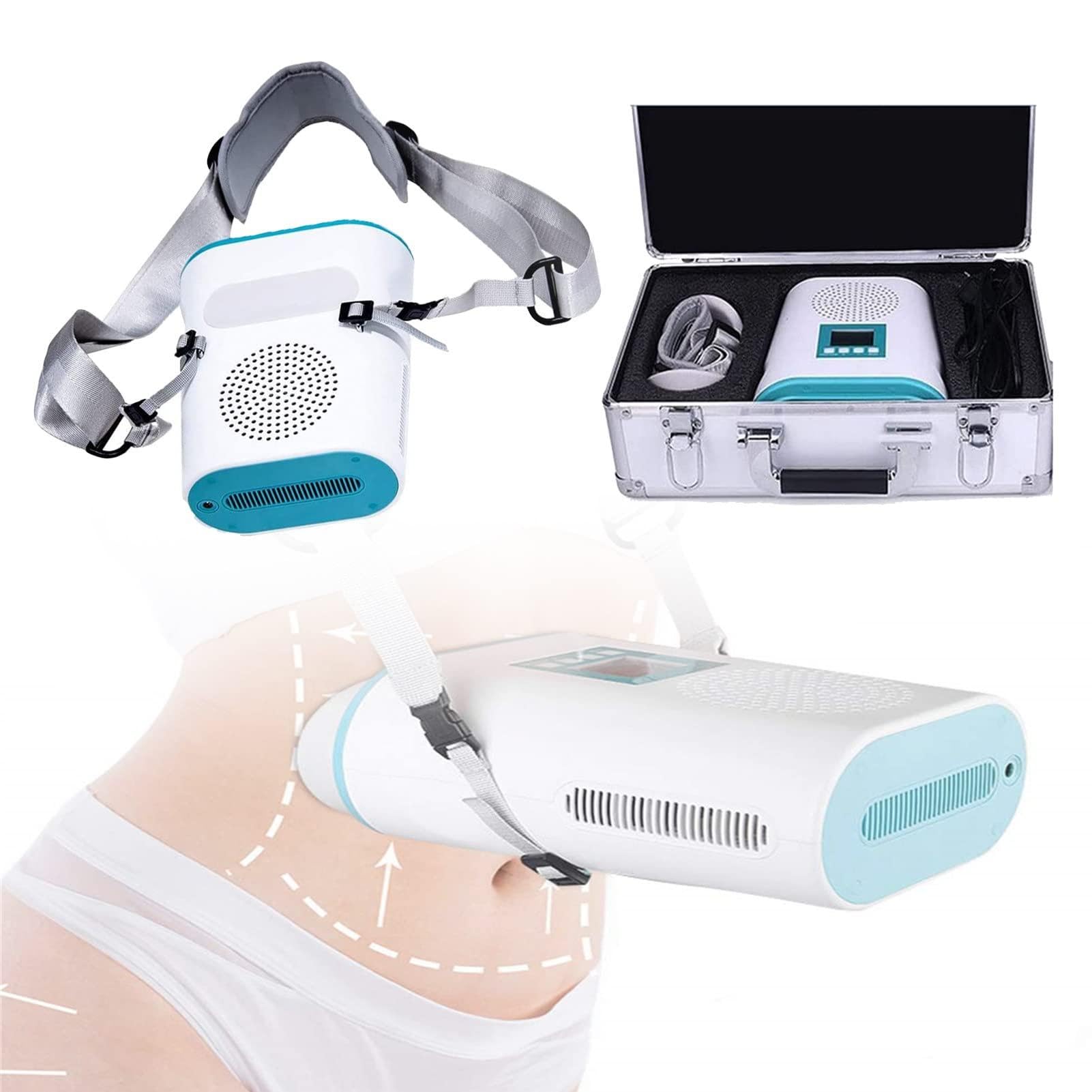 Mini Máquina De Adelgazamiento por Criolipólisis para Esculpir En Frío, Máquina Portátil De Cavitación RF Criocongeladora De Grasa para Adelgazar El Cuerpo, Pérdida De Peso, Uso Doméstico