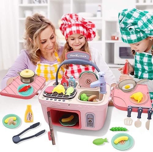 Miniatura 2 de FLIPNEX Juego de cocina para niños y niñas de 3 a 8 años, juguetes de cocina para niñas de 3 a 8 años, regalos para jugar en la cocina, cesta de
