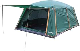 JOYFOX Barraca Camping Grande 3 Portas e Divisória Interna Toldo Frontal e Ventilação Total 4000mm