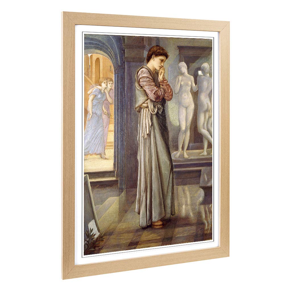 Big Box Art Framed Print of Edward Burne-Jones Pygmalion and The Image Design | Wall Art Picture | Home Decor for Kitchen, Living Room, Bedroom, Hallway, Oak, A2 / 24.5x18 Inch / 62x45cm