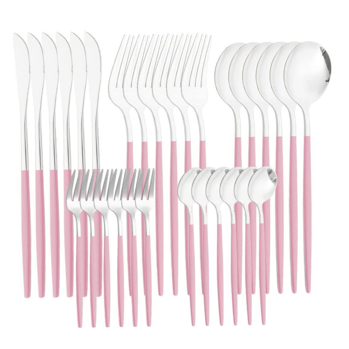 Silverware Set Stainless Steel Flatware Tableware Cutlery Utensil Set for Kitchen 30PCS Style 3
