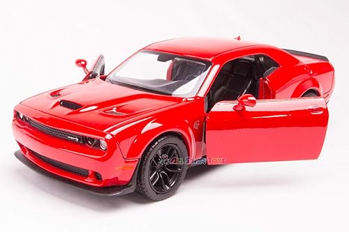 Miniatura 4 de Dodge Challenger SRT Hellcat Widebody Red 1/24 modelo fundido a presión 2018 por Motormax 79350
