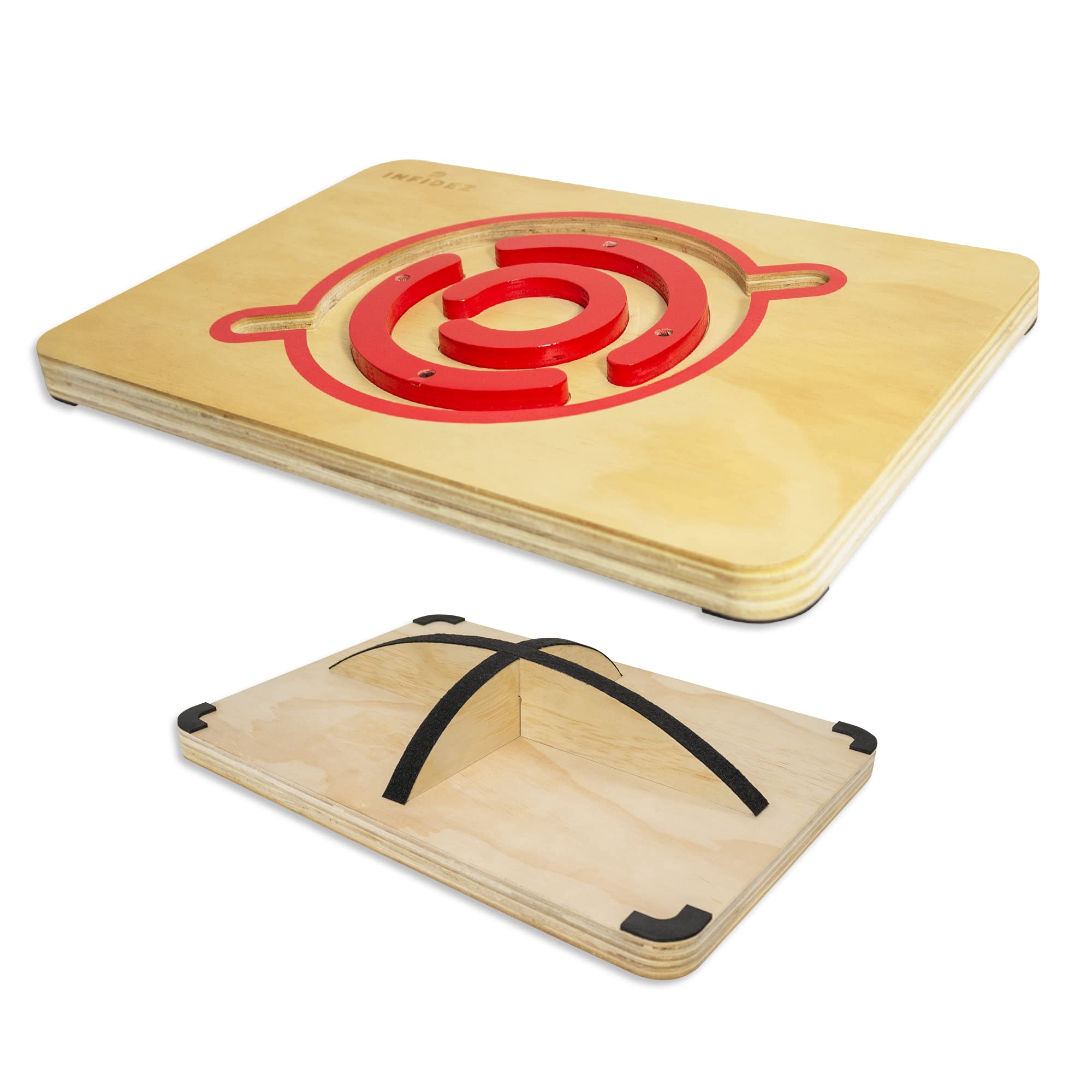 INFIDEZ 360 Degree Rotation Labyrinth Wooden Balance Board Maze with Crossed Base, Balance Wobble Bo