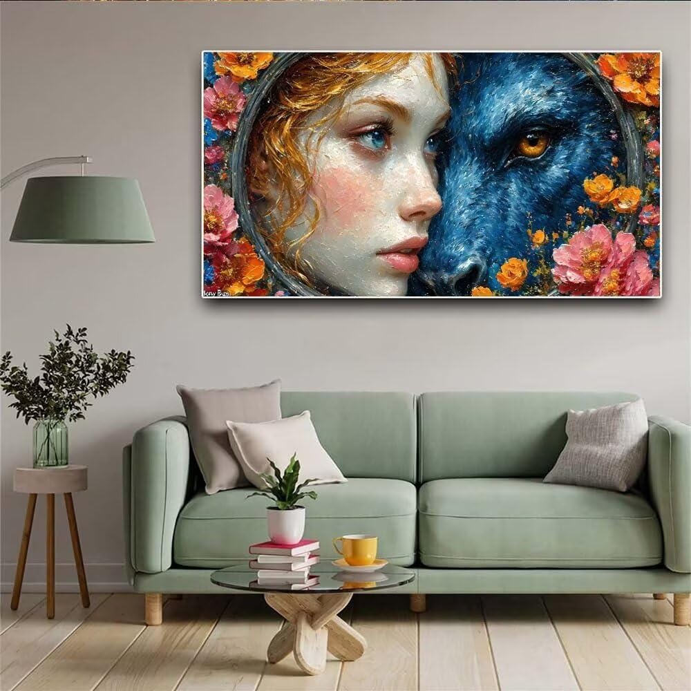 HOLXSW Pintar por Numeros Adultos La bella y la bestia DIY Pintura por Numeros Cuadros para Pintar por Numeros Kit con Pinceles y Pinturas Acrilicos 40x50cm HOLXSW Pintar por Numeros Adultos La bella y la bestia DIY Pintura por Numeros Cuadros para Pintar por Numeros Kit con Pinceles y Pinturas Acrilicos 40x50cm