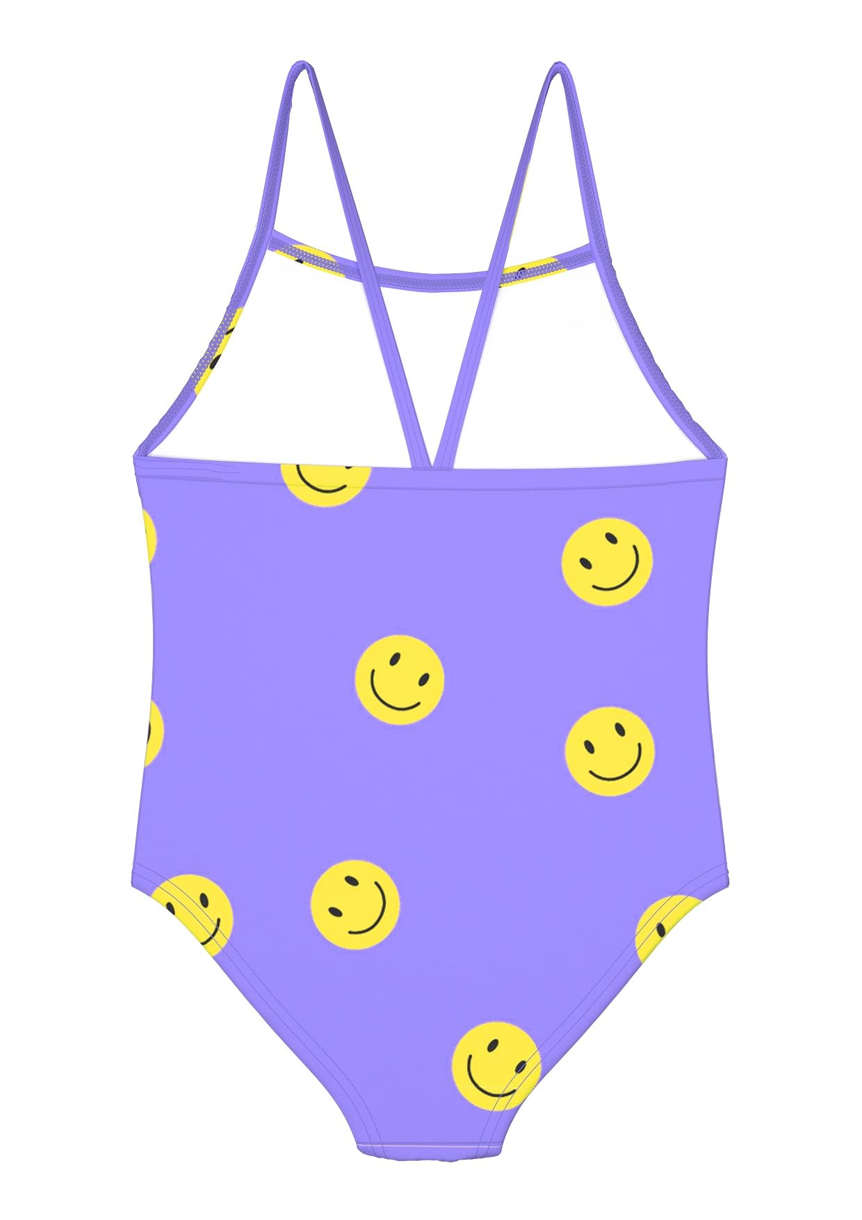 weVSwe Sleeveless Girls Swimsuit Purple Smiley Toddler Girl Bathing Suits Baby Swimwear Set One Piece 10 Years