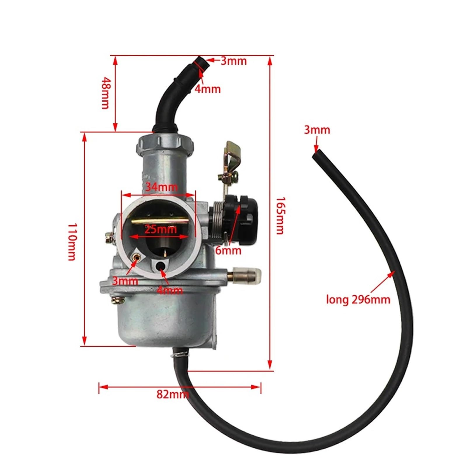 Motocicleta Carburador Cable De Carburador para Motocicleta ATV PZ25 125 CC 140 CC 25 Mm para KF Y Kunfu Moto Carburador