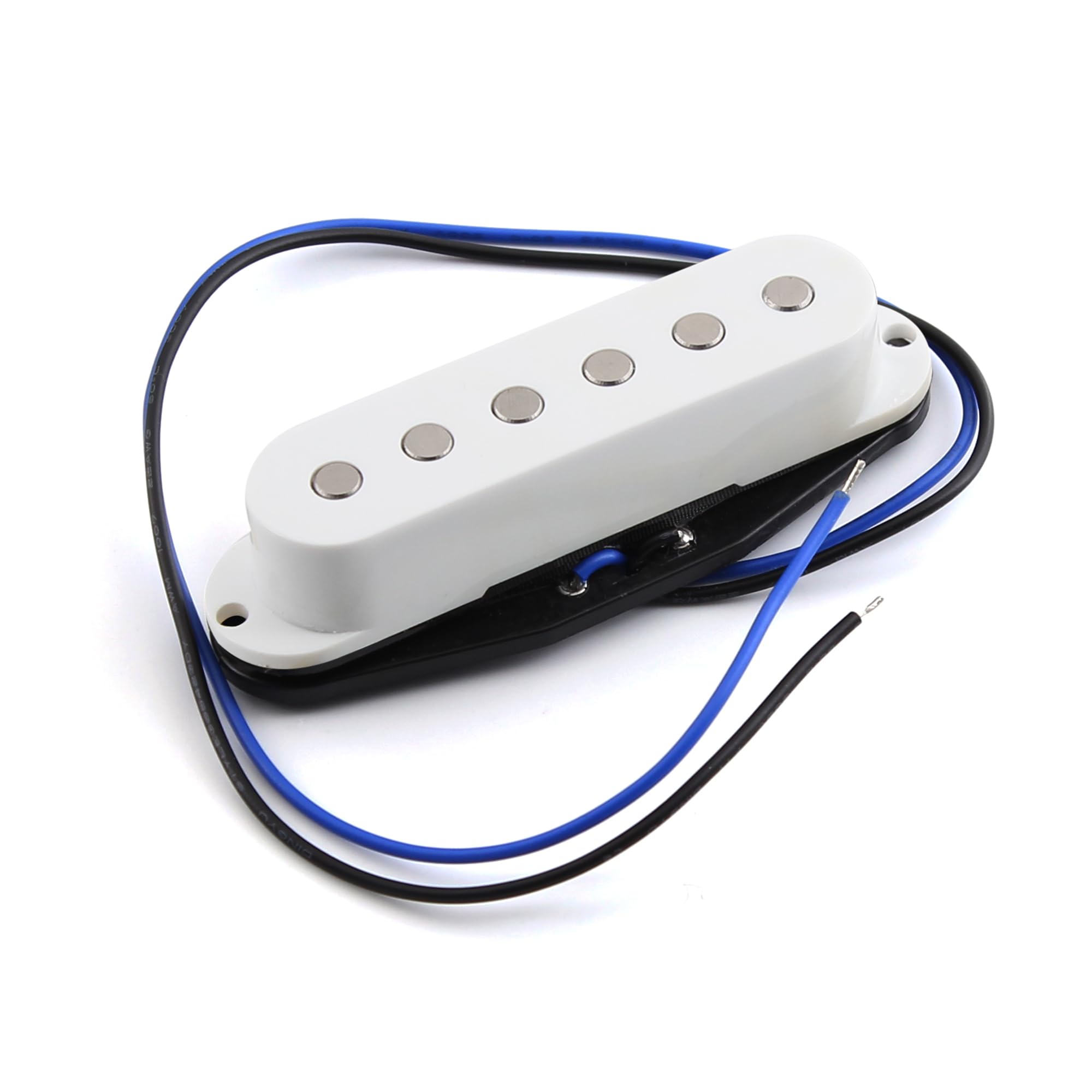 FLEOR Alnico 5 Flat Pole Single Coil Pickup und High Gain Humbucker Set Weiß HSS N+M+B Tonabnehmer für ST Style Gitarre
