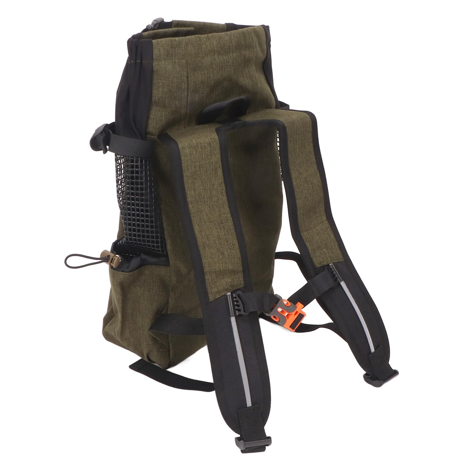 Zaino per animali domestici Zaino da viaggio portatile per gatti in rete traspirante in nylon per viaggi in bicicletta all'aperto con striscia riflettente e design con fischietto (Verde erba)