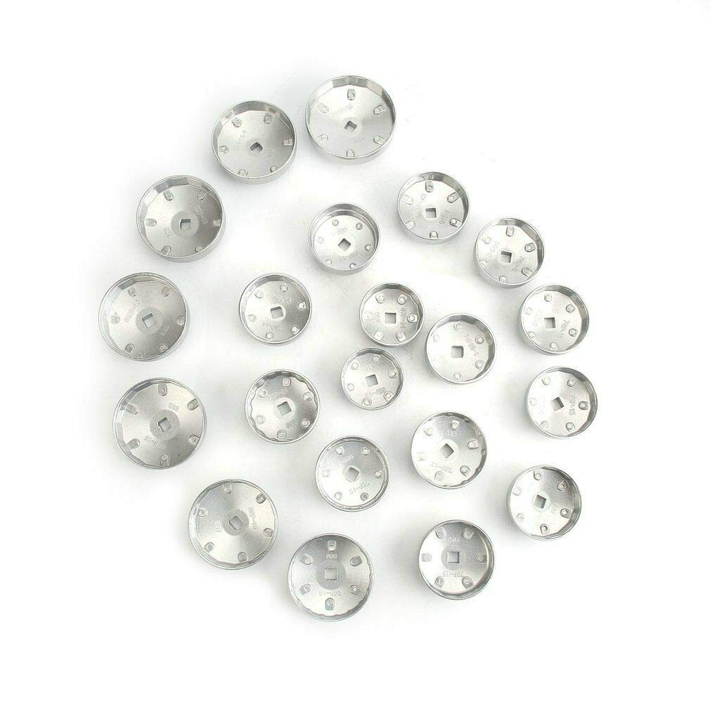 JOMAFA JUEGO DE LLAVES PARA FILTROS DE ACEITE DE ALUMINIO, 23 PIEZAS KIT HERRAMIENTAS PARA QUITAR FILTROS ACEITE SEGURO - 10516