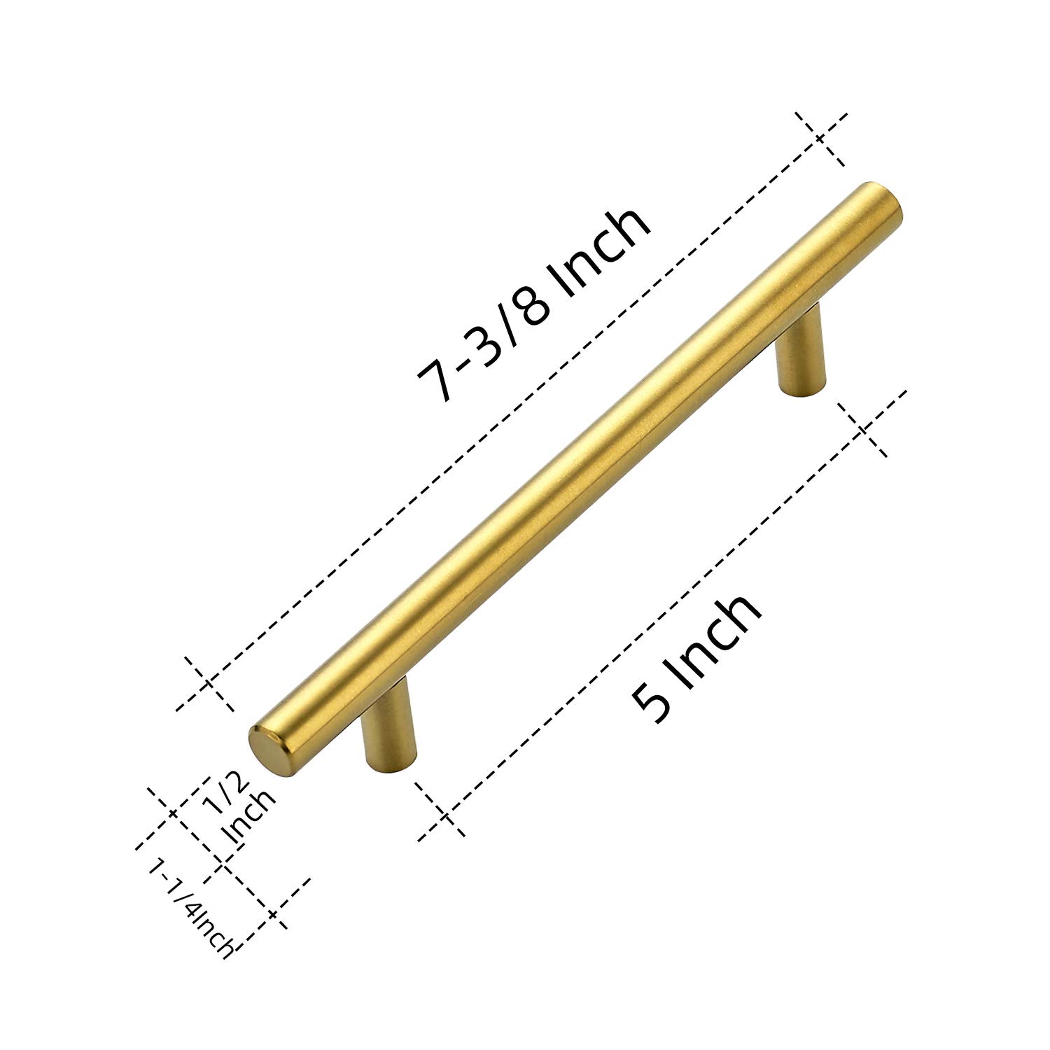 Ravinte 30 Pack 7.38" Cabinet Pulls Brushed Brass Stainless Steel Kitchen Cupboard Handles Cabinet Handles 7.38" Length, 5" Hole Center