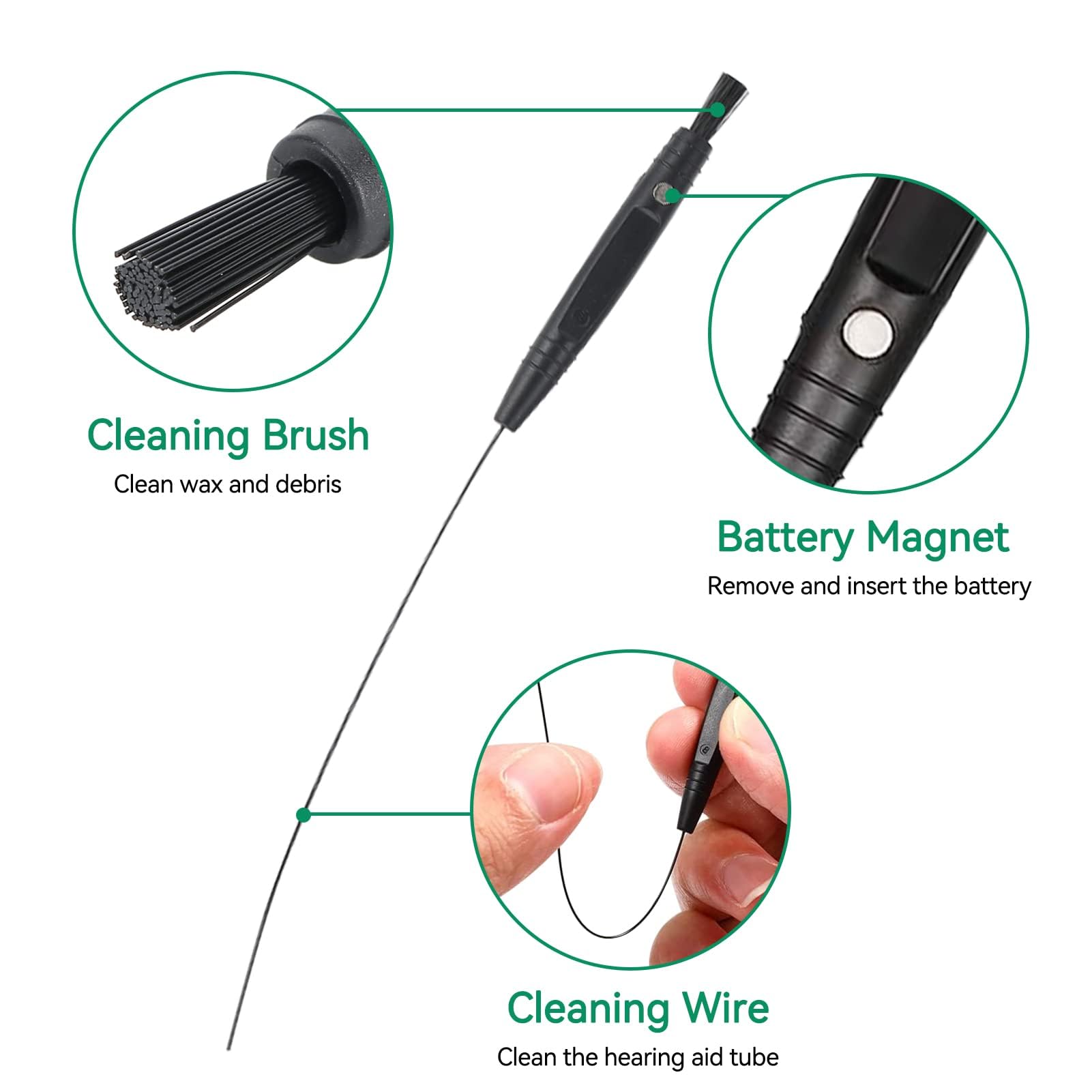 Hearing Aid Vent Earhook Tube Cleaning Brush Cleaning Kit Hearing Amplifier Clea