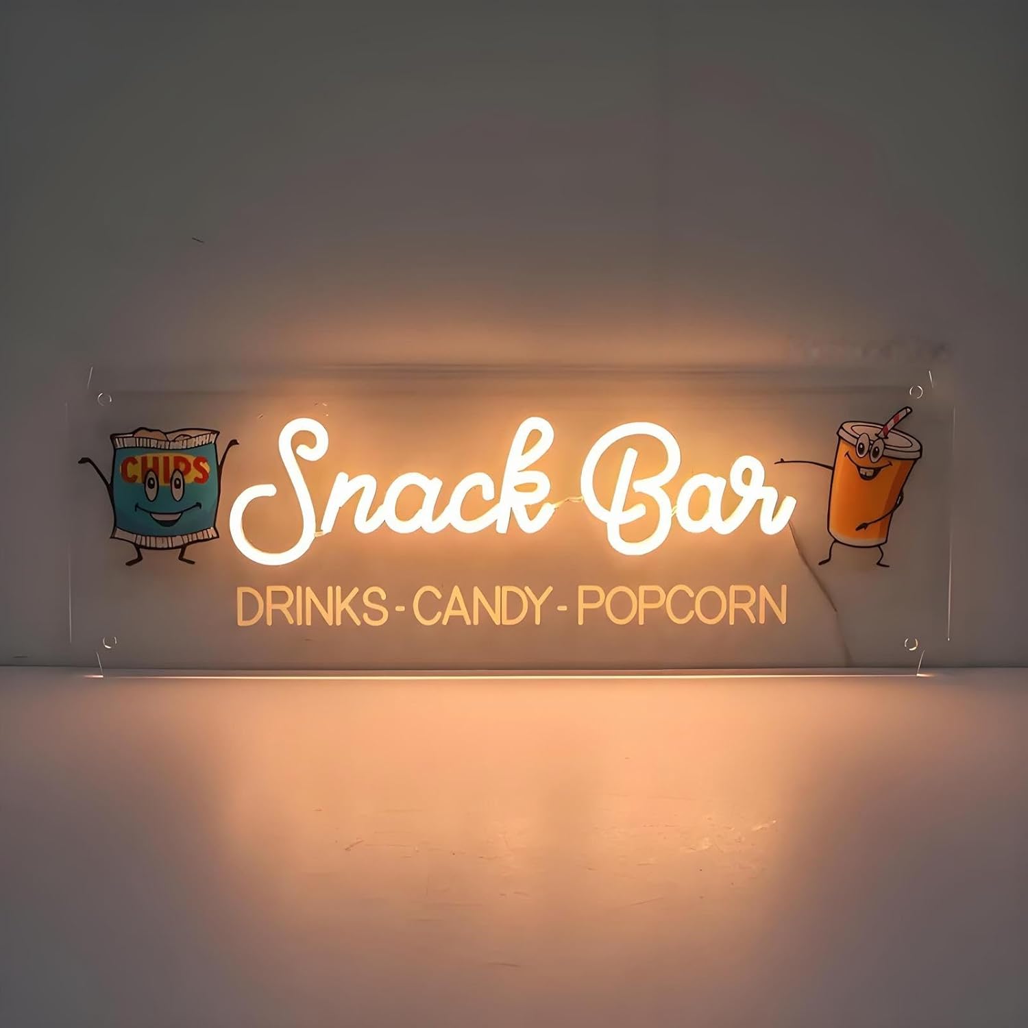 Snack Bar Neon LED Light, Dimmable Snack Neon Sign, LED Snack Light Up For Wall Decor, Snack Shop, Restaurant, Home Kitchen, Party, USB Powered