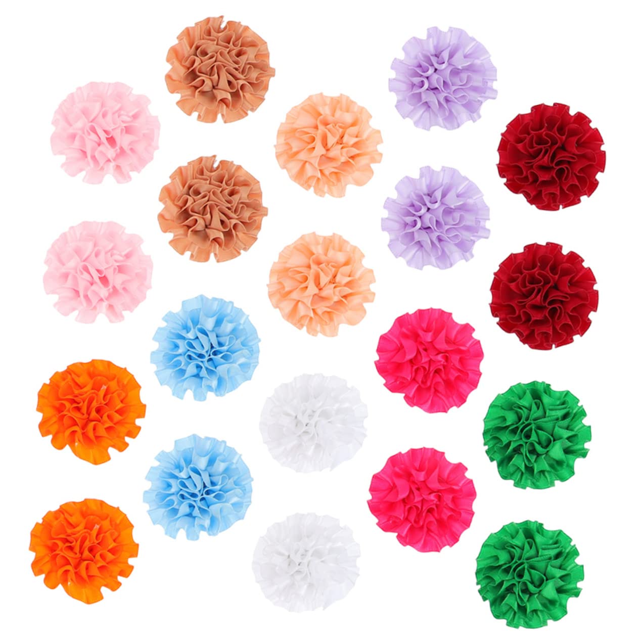 Kisangel Flower Pet Small Puppy for Dog 20pcs Accessories and Collar Random Multi-color Polyester Flowers for Halloween Props Gift Color Pets Photography for Friends