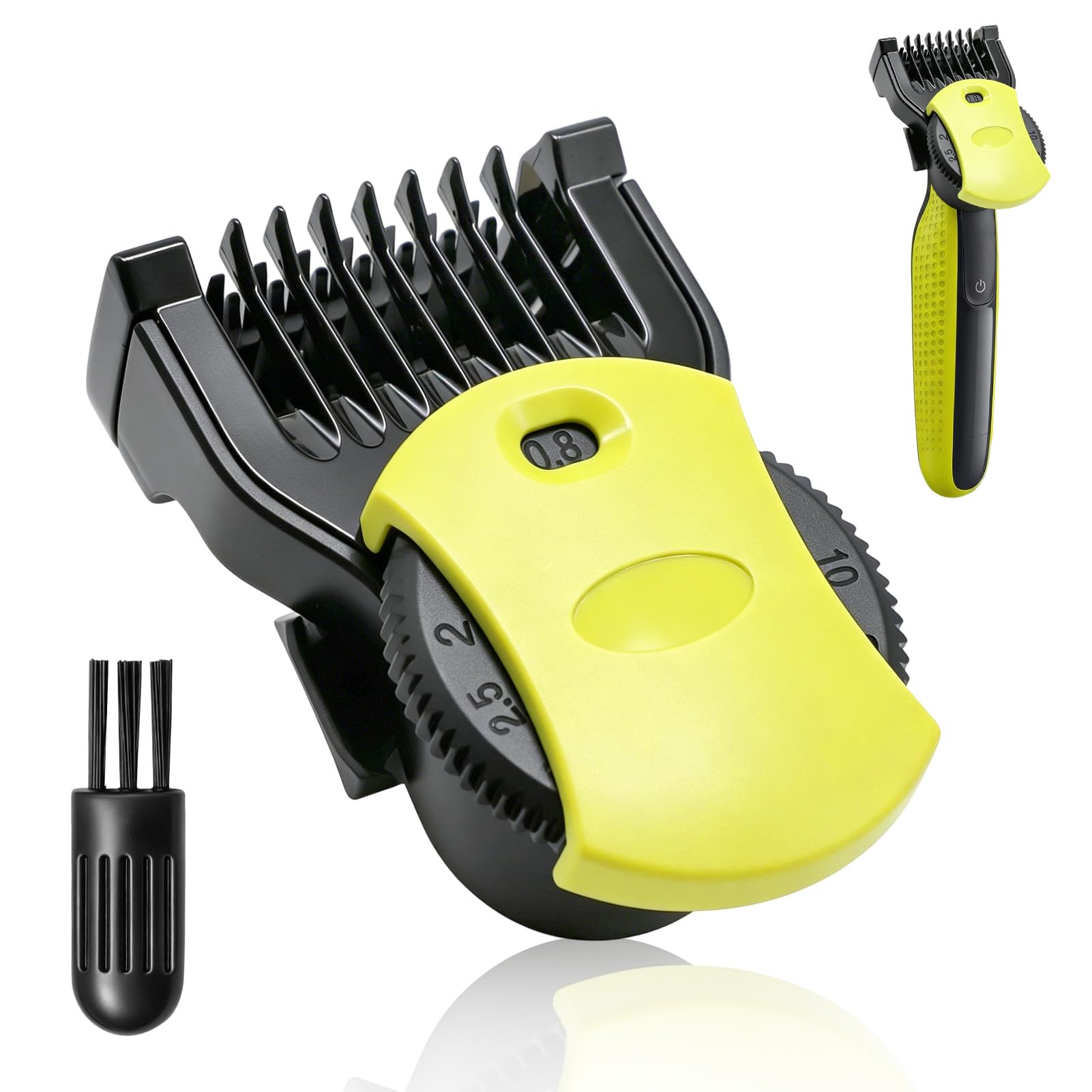 Testina di ricambio e pettine regolabile per rasoio da barba e corpo, pettine da barba compatibile con Philips Oneblade, testine Philips Oneblade di ricambio con 14 lunghezze (0,4-10 mm)