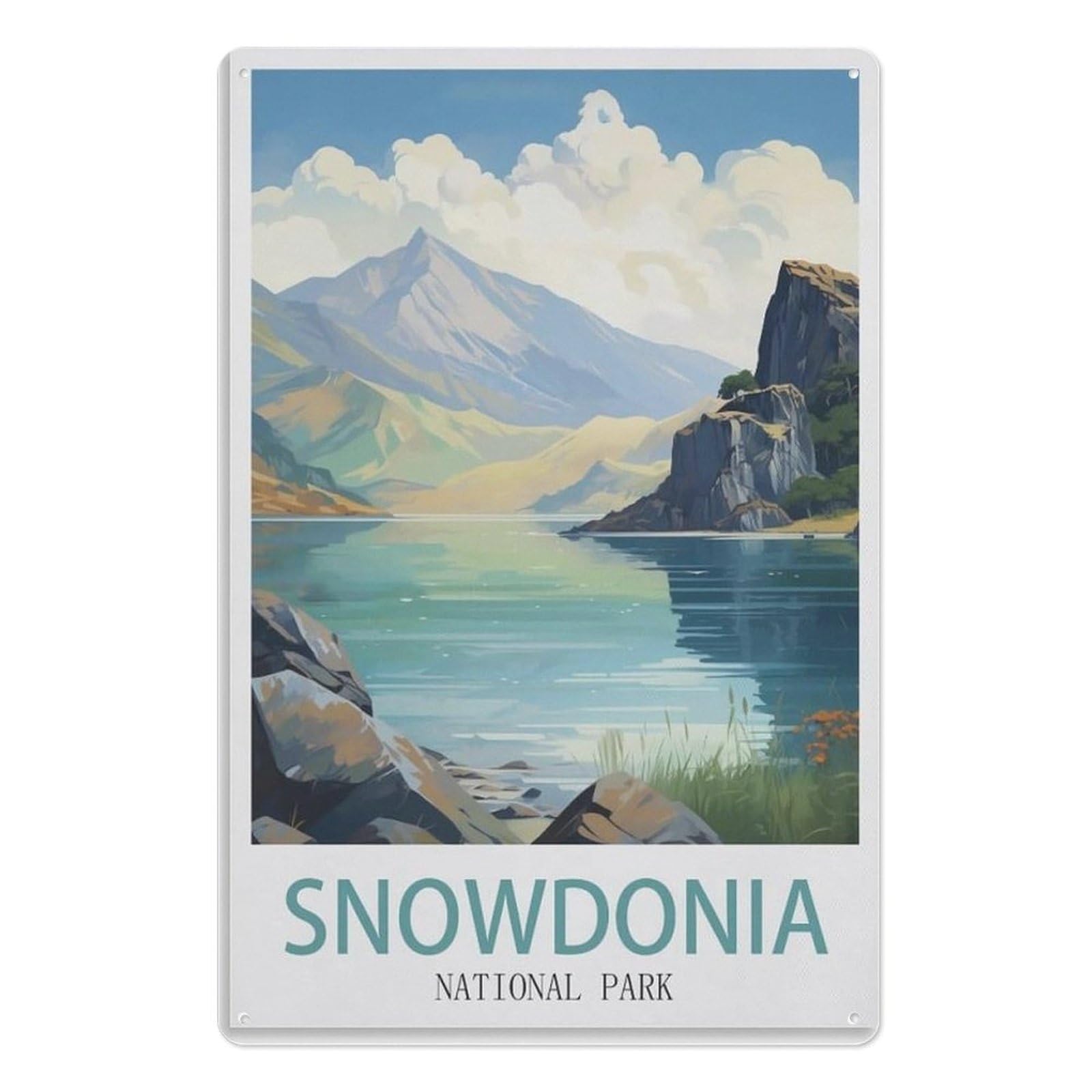 Tin metal sign, Snowdonia National Park 30 * 30cm