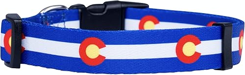 Miniatura 2 de Native Pup Collar de perro con bandera de Colorado (azul Colorado, S)