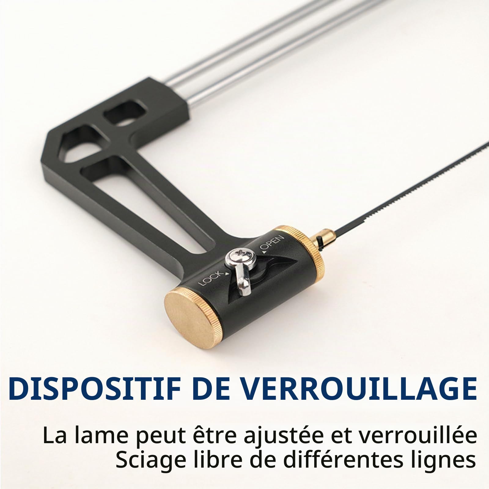 Scie à Main Professionnelle Robuste De 6 Pouces Avec Cadre à Feuilles Et 3 Lames De Rechange (15t/18t/24t), Outil Manuel De Coupe Multidirectionnel Pour Le Travail Du MéTal Et Le Bricolage