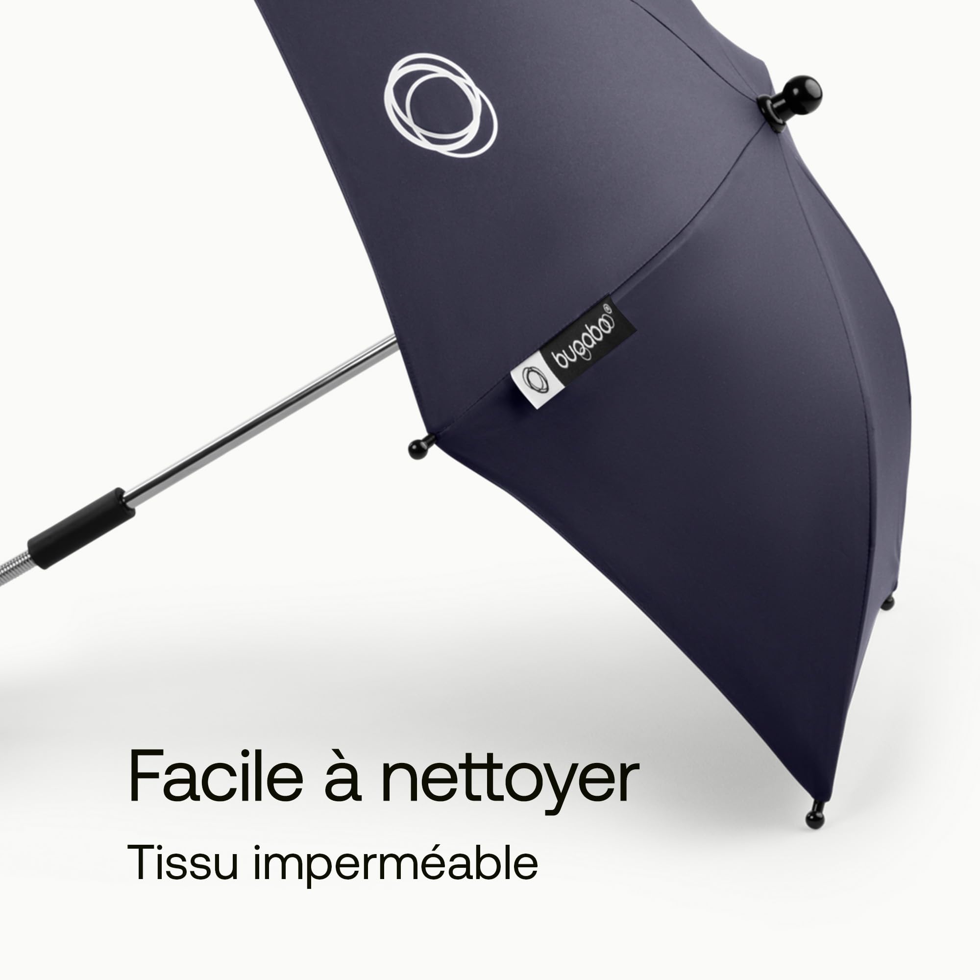 Bugaboo Parasol+, compatible avec toutes les poussettes Bugaboo en tissu avec protection UPF 50+ contre les rayons UV, connexion en un clic et mécanisme facilement réglable, Deep Indigo