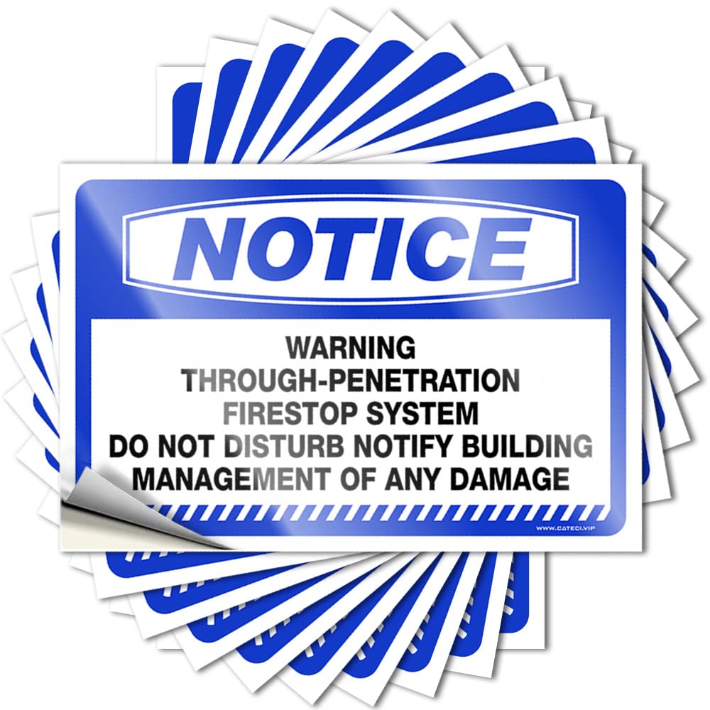 Tattoo Coffee Bar Decor Vinyl Sticker | Notice Warning Through-Penetration Firestop System Autumn for Diatomaceous Use(8X12CM)
