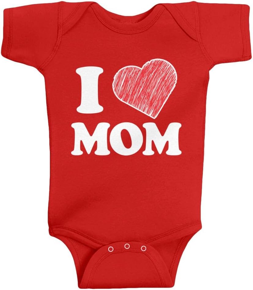 Threadrock Unisex Baby I Love Mom Bodysuit