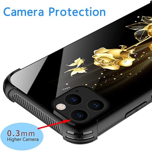 Miniatura 2 de TnXee Funda compatible con iPhone 12 Mini, diseño de flor de mariposa dorada para iPhone 12 Mini, funda para hombres y mujeres