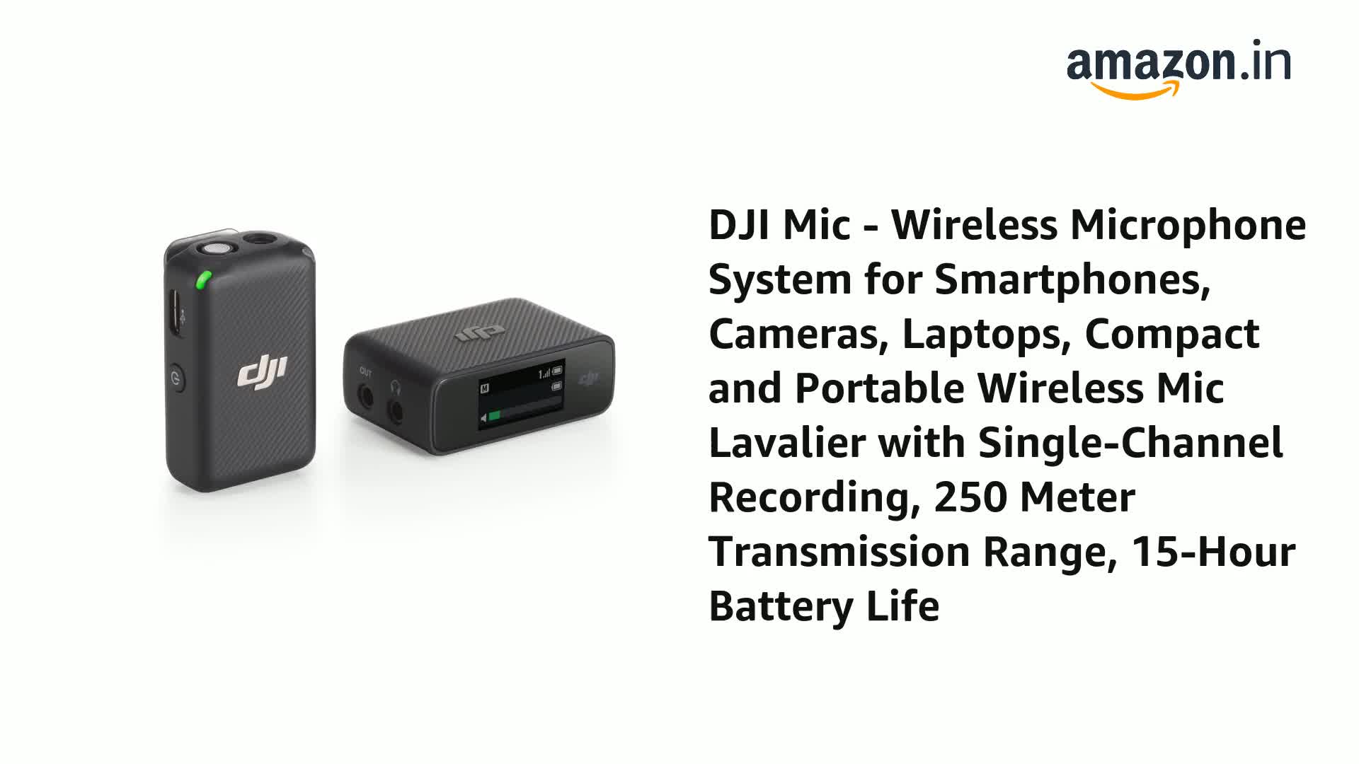 DJI Mic - Wireless Microphone System for Smartphones, Cameras