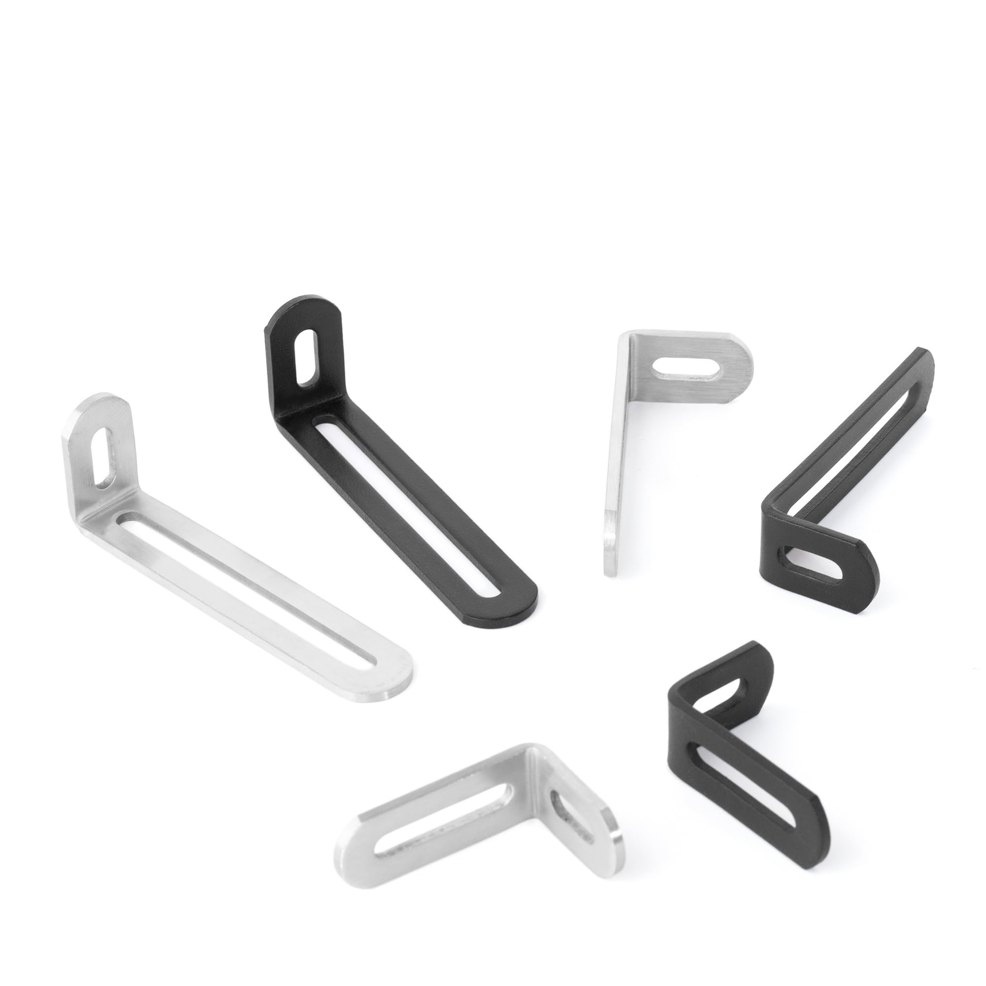 Staffa angolare regolabile in acciaio inossidabile da 10 pezzi in metallo resistente a forma di L 90 gradi for mobili con scaffali in legno Per Mobili, Scaffali, Sedie In Legno(Black 98mm)