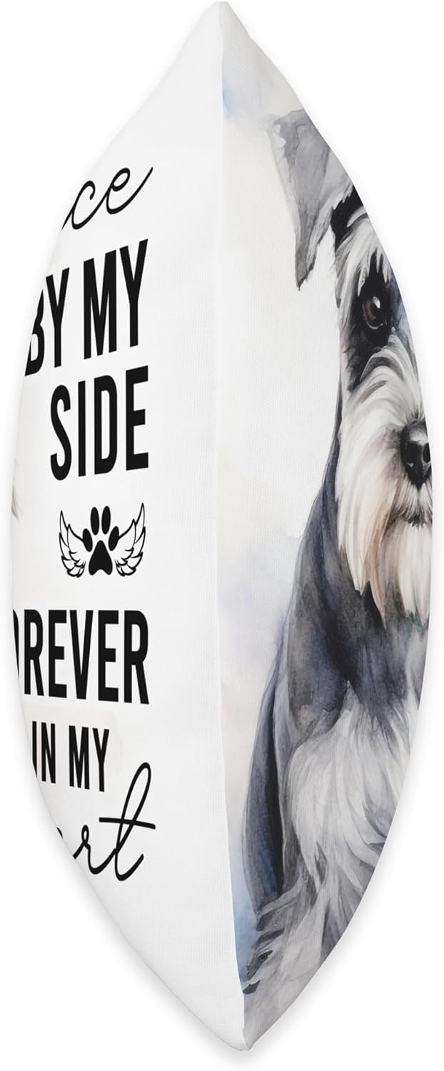 Dog Death Sympathy Gift Pet Memorial Miniature Schnauzer Throw Pillow