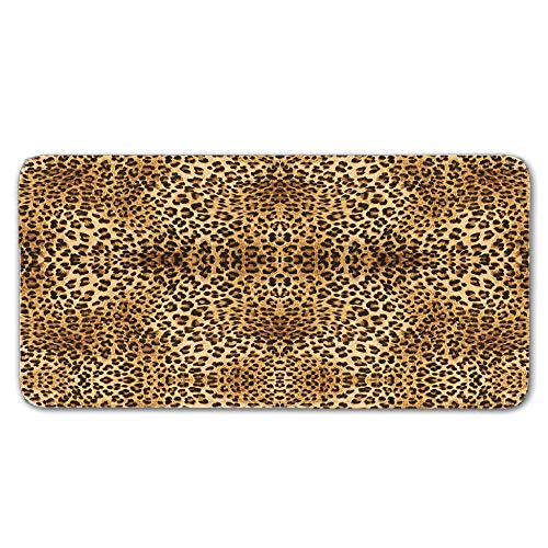 FAIEK Alfombras De Pasillo Leopardo Largas Moquetas Largo Entrada Felpudos Patrón 3D Anti-desvanecimiento Anti-Sucio Aplicar para Ventana De Bahia Dormitorio Sala Lavable Cortable 50x80cm