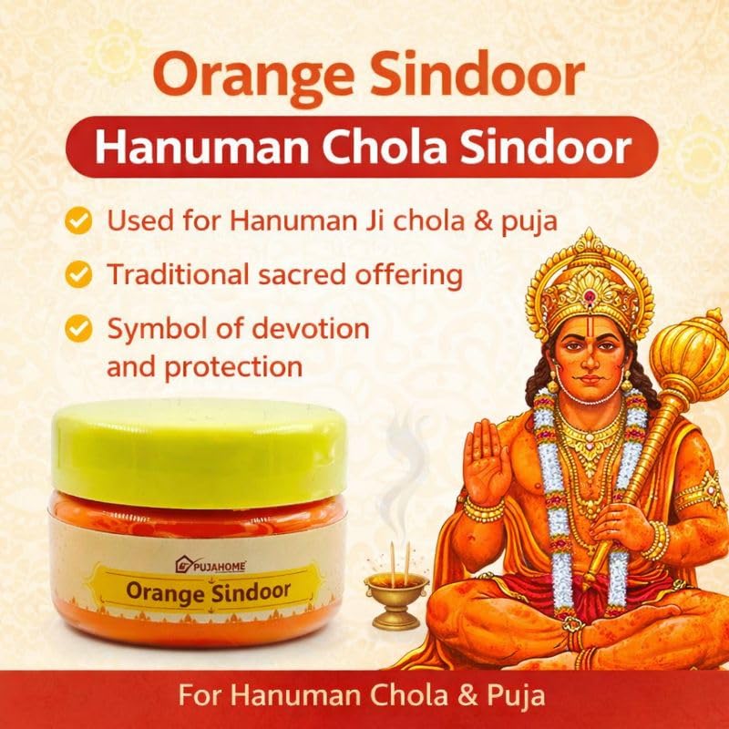 Image of Original Hanuman Ji Sindoor | Orange Sindoor |100% Pure Hanuman Ji Pooja Sindoor, Pack of 2 (250 Gram Each)