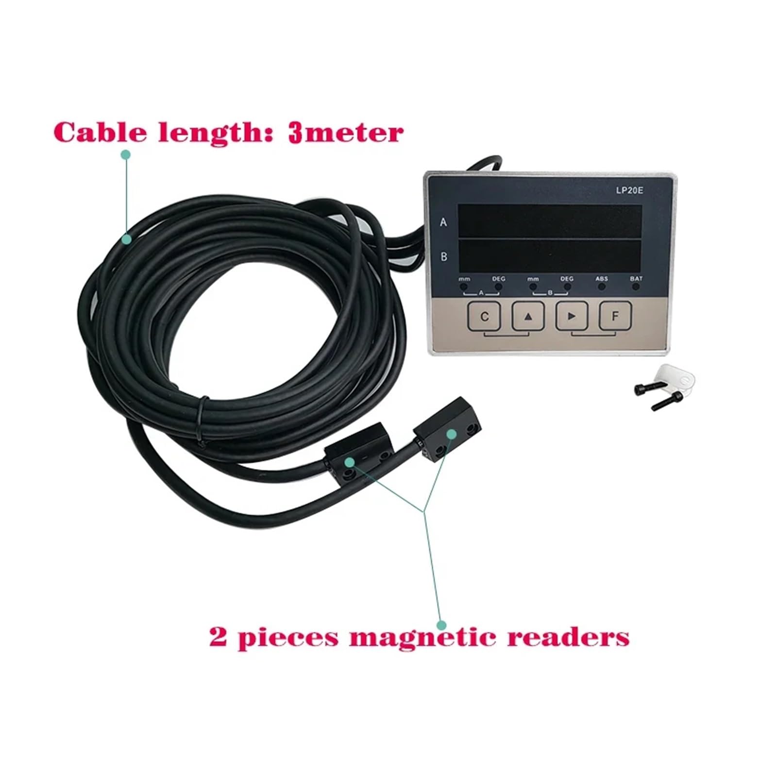 LP20E Display A Cifre A 2 Assi DRO Sensore Magnetico Lettura dello Spostamento del Nastro Tornio CNC Macchina Utensile for La Lavorazione Legno,Misurazione Precisa | LP20E -5000mm set