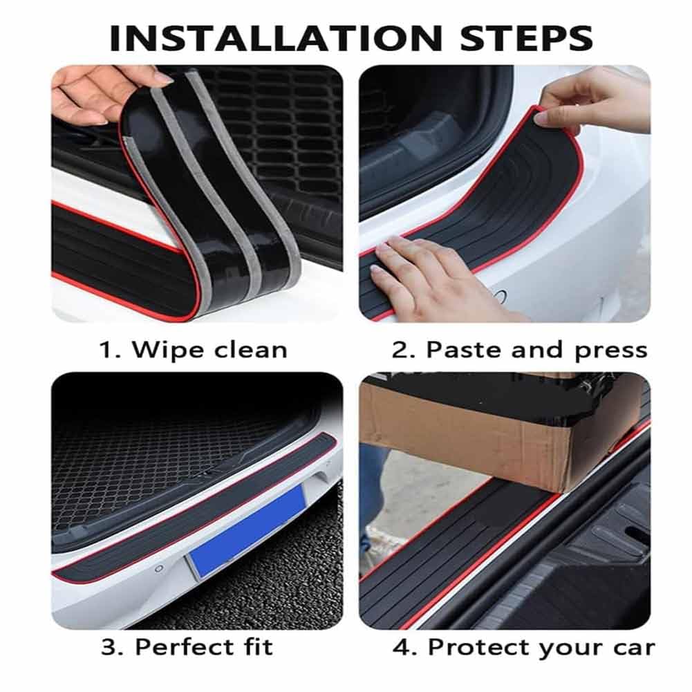 Protection Seuil Et Coffre Voiture Fiat Punto Evo (2009-2011) - Bande Carbone Noir 100x9 Cm