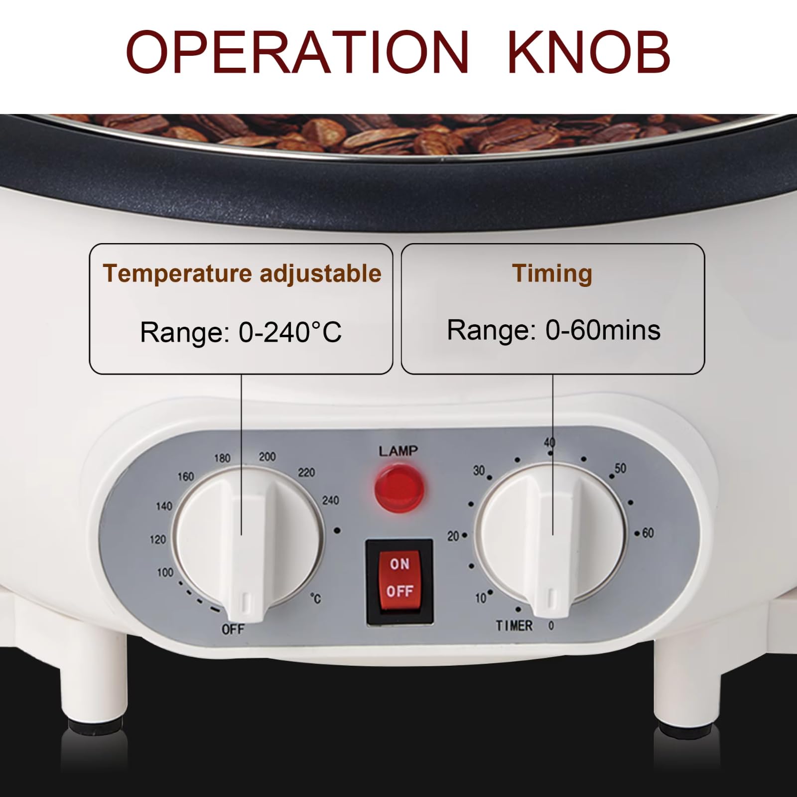 Machine à torréfier Le café pour Un Usage Domestique, torréfacteur électrique Domestique avec minuterie, torréfacteur de Grains d'arachides