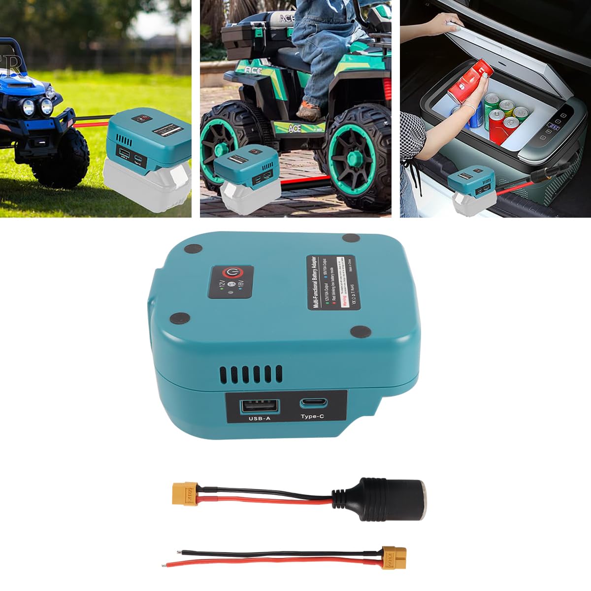 Ticha Konwerter 18 V na 12 V, konwerter 10 A 120 W, nadaje się do BL1850B, BL1860B, BL1830B itp