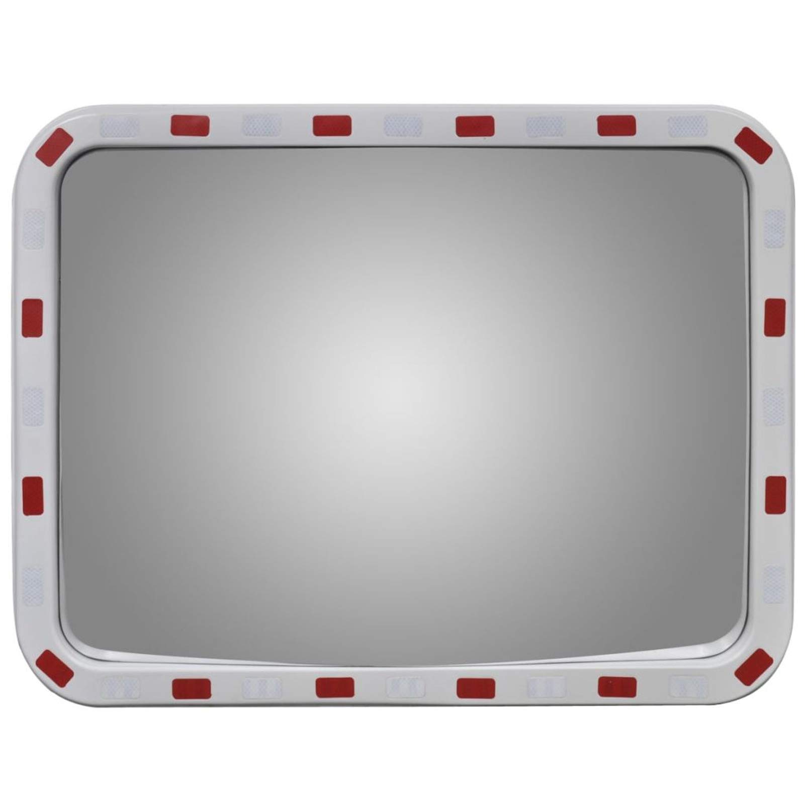 Espejo de tráfico Convexo Prueba de la Intemperie Espejo de Seguridad Espejo de vigilancia Espejo panoramico para garajes confusos, entradas a Patios Cuadrado 40×80 cm con reflectores