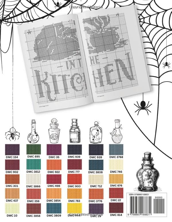Witch's Kitchen | Counted Cross Stitch Pattern Book: 10 Cute Quotes for Your Spooky Halloween Projects - Image 2
