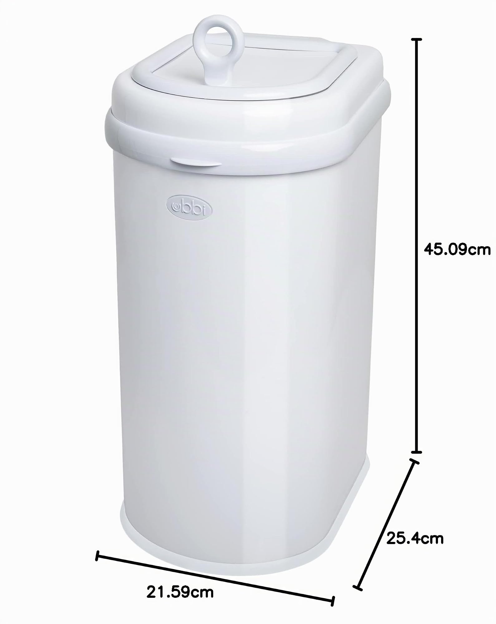 Ubbi Cubo de residuos para mascotas, sistema de eliminación de arena para gatos, bloqueo de olores, color blanco