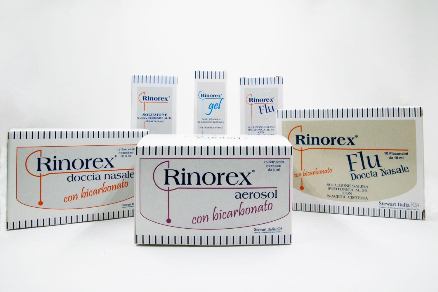 RINOREX DOCCIA BICARBONATO 15FX5ML, Soluzione Salina Ipertonica Al 3% Idoneo Per Doccia Nasale Micronizzata, Per la terapia aerosolica di adulti e bambini