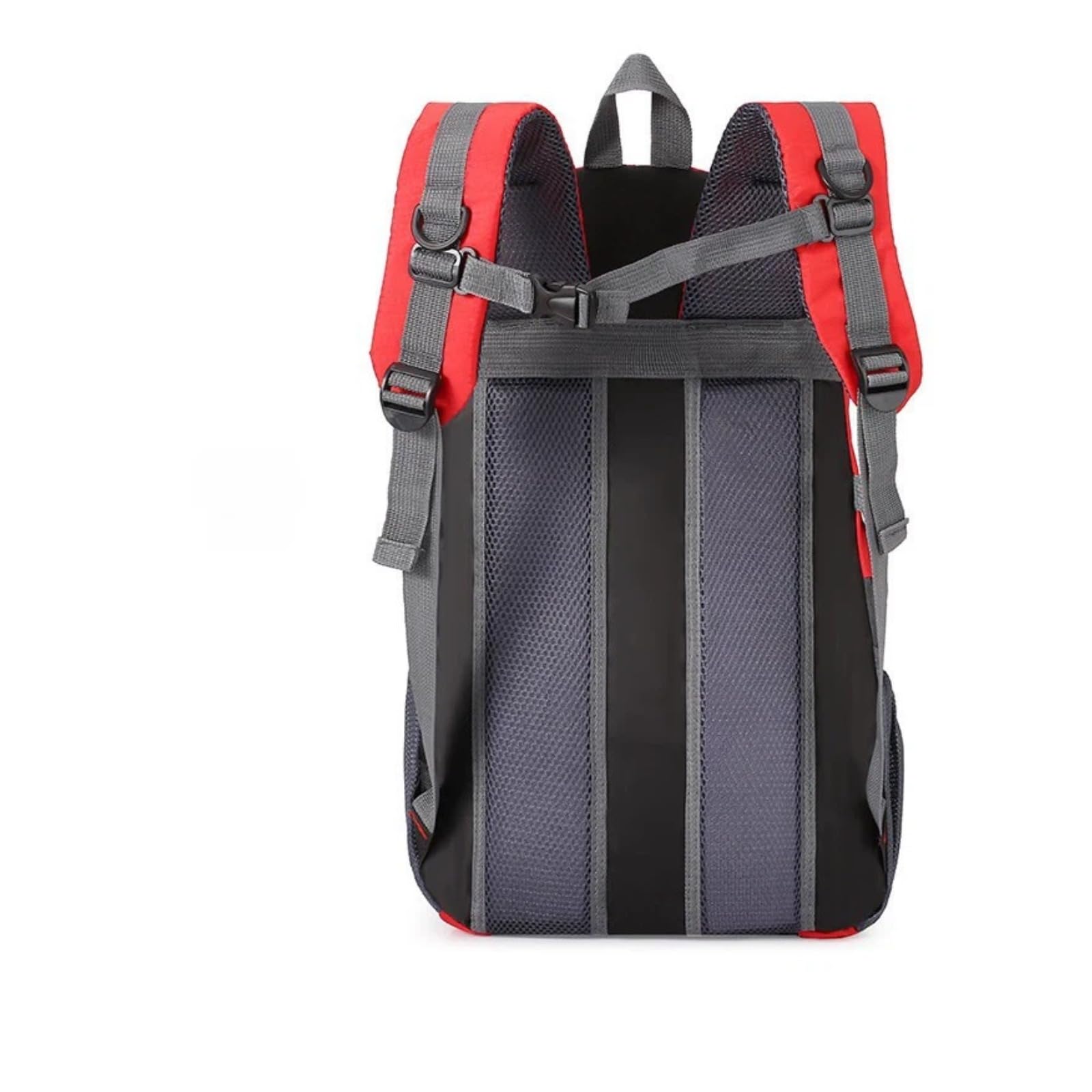 LSQCSN 40L Lightweight Hiking Backpack for Men & Women, Waterproof Mountaineering Rucksack with Laptop Sleeve, Trekking Pole Attachment & Ventilated Back System for Outdoor Climbing Travel (Red)