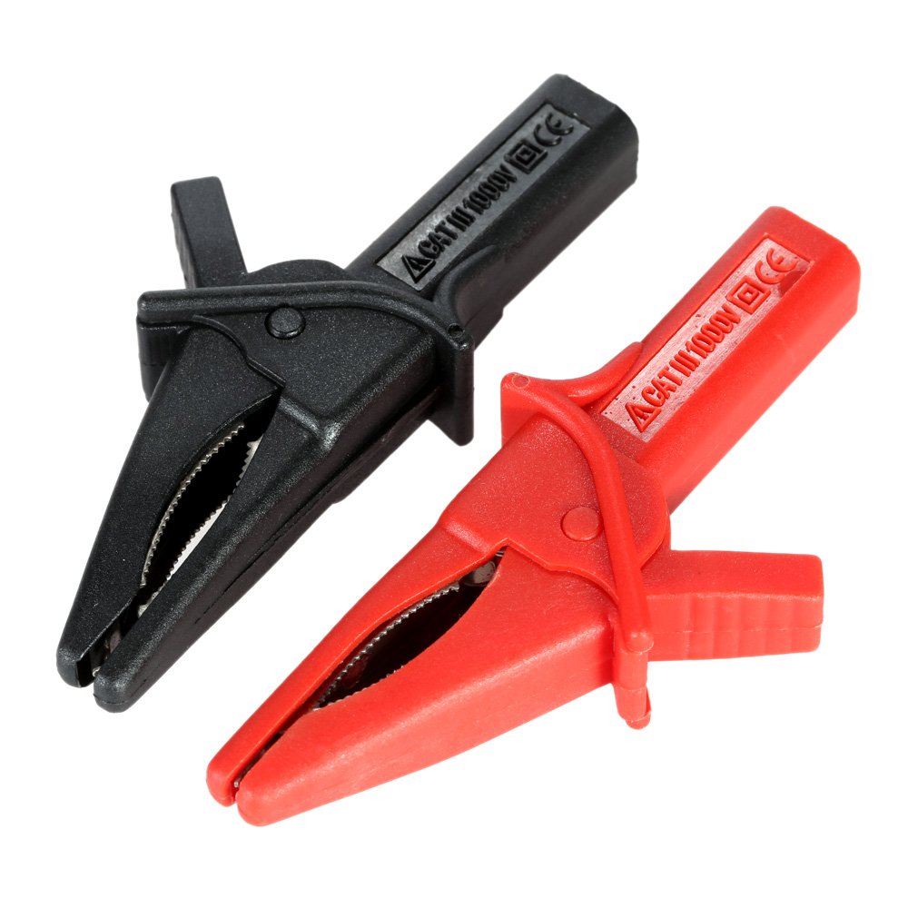 HantekHT18A Crocodile Clip Fitting of DSO3064 2pcs Large Dolphin Gator Clips Red + Black